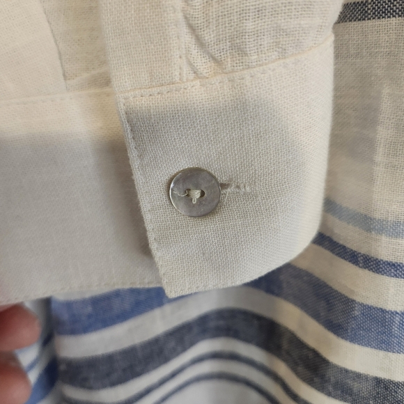 J. Jill Linen Viscose Blue Stripe Breezy Tunic Size XL NWOT - Picture 6 of 10